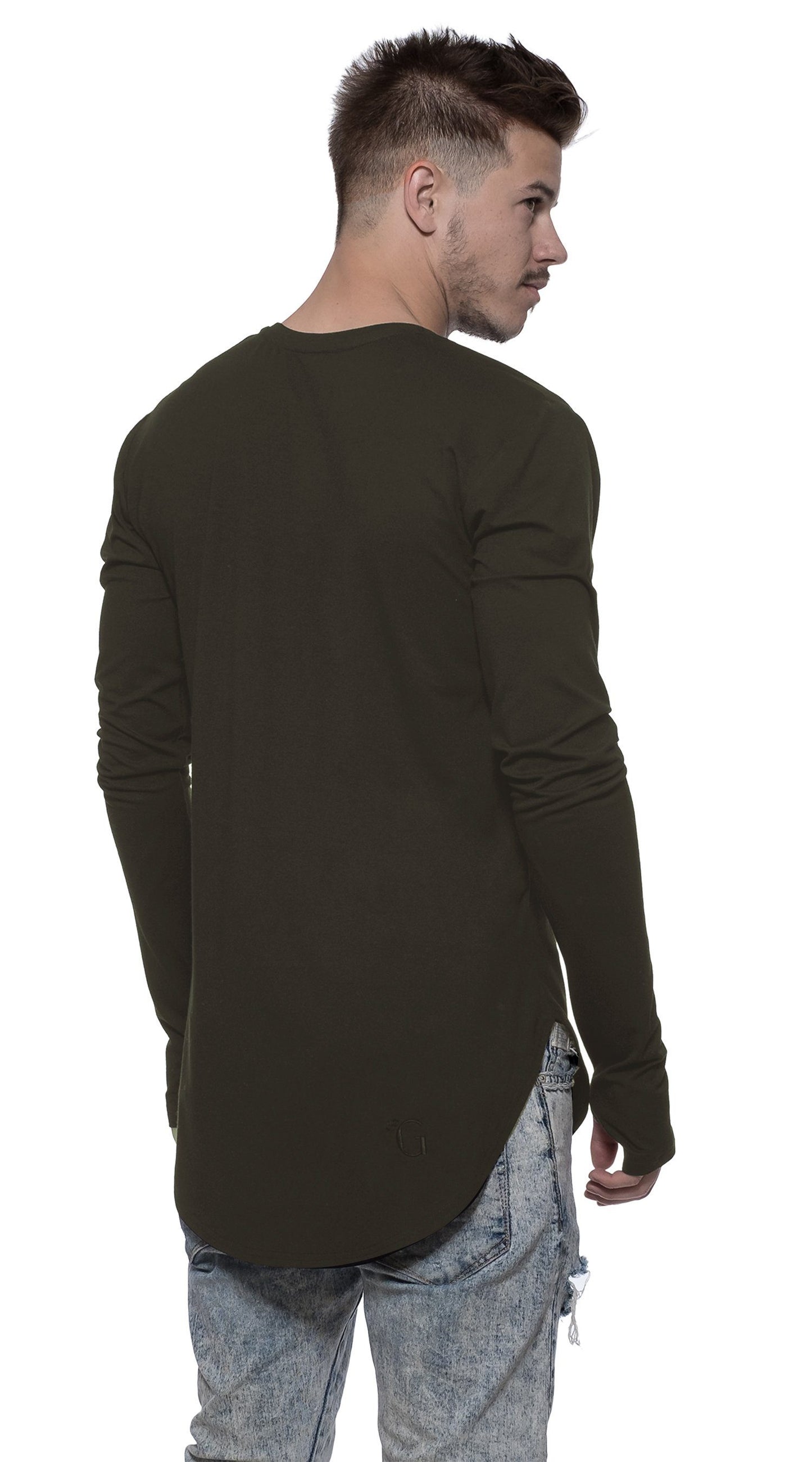 TheG Man Viscose Under Long Tee // khaki