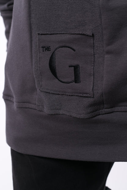 The Man Panelled Hoody 17 // charcoal