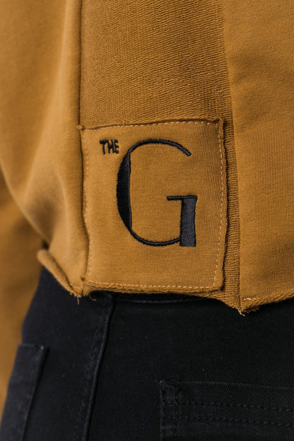 The Woman Panelled Cropped Hoody 17 // umber