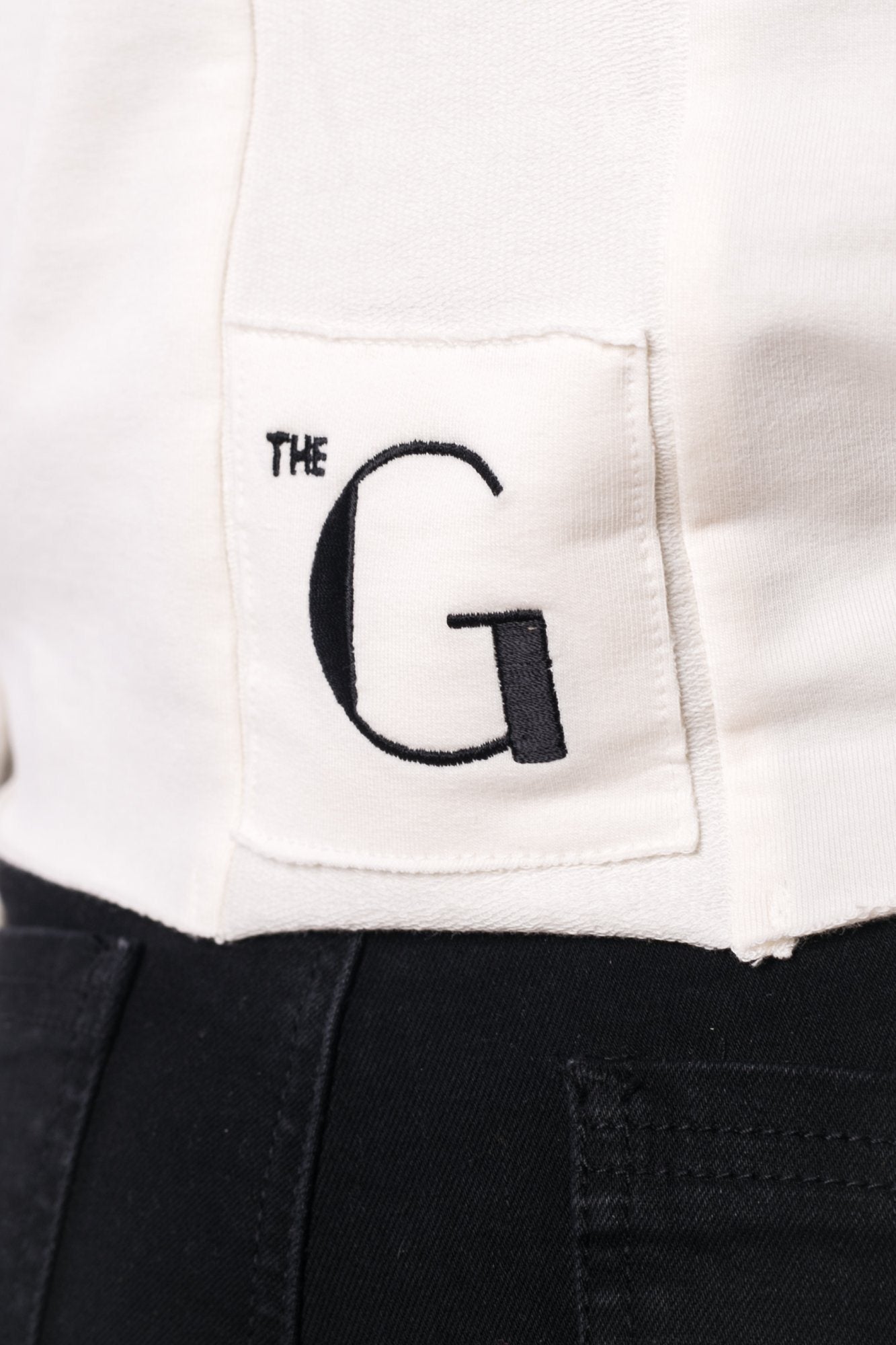 The Woman Panelled Cropped Hoody 17 // pearl