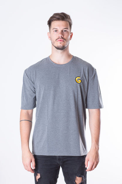 French Terry Man Oversize Tee // grey stripe