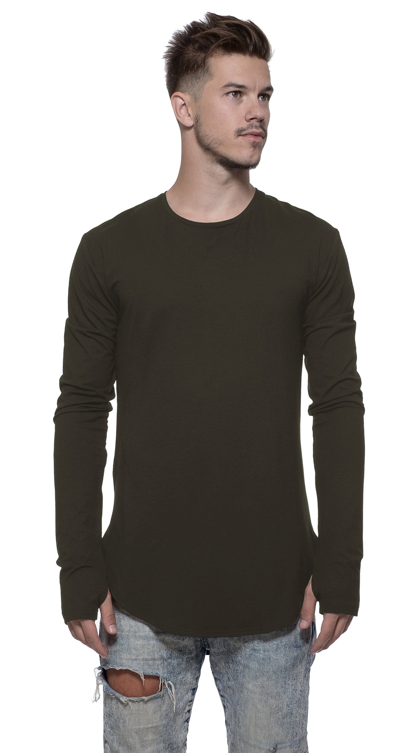 TheG Man Viscose Under Long Tee // khaki