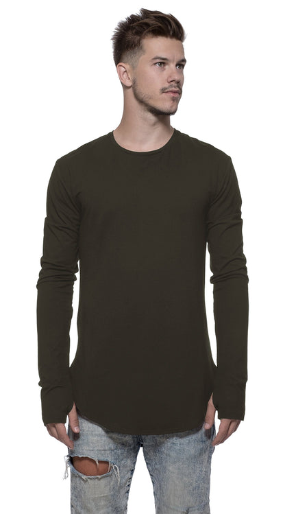 TheG Man Viscose Under Long Tee // khaki