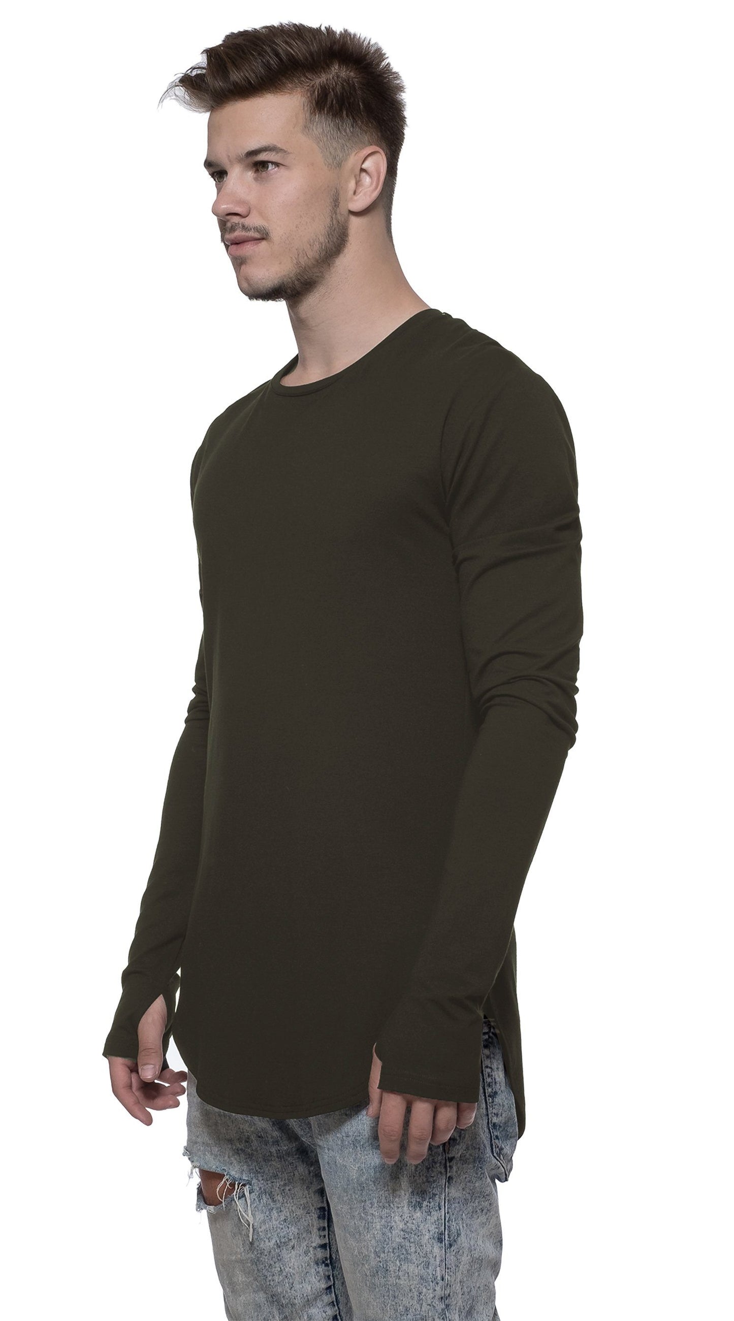 TheG Man Viscose Under Long Tee // khaki
