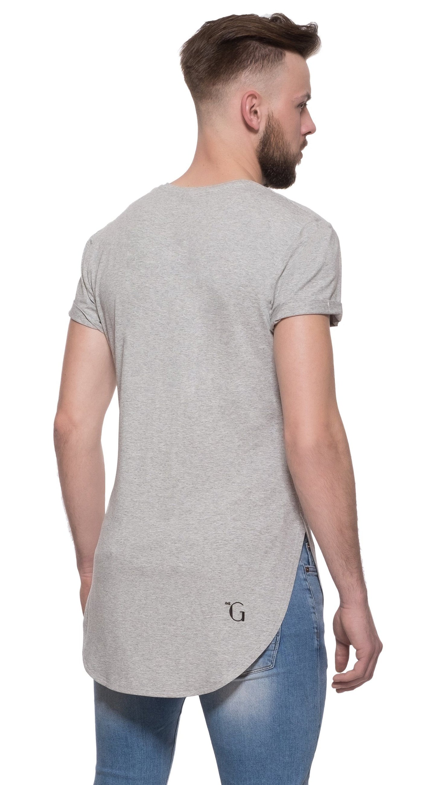 TheG Man Viscose Basic 1/2 Long Tee // grey