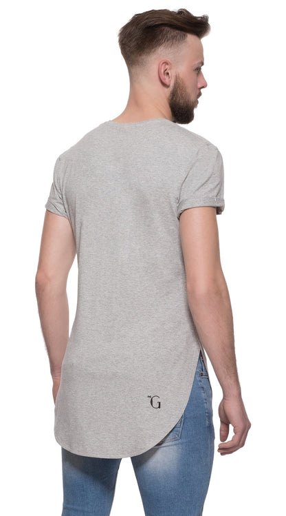 TheG Man Viscose Basic 1/2 Long Tee // grey
