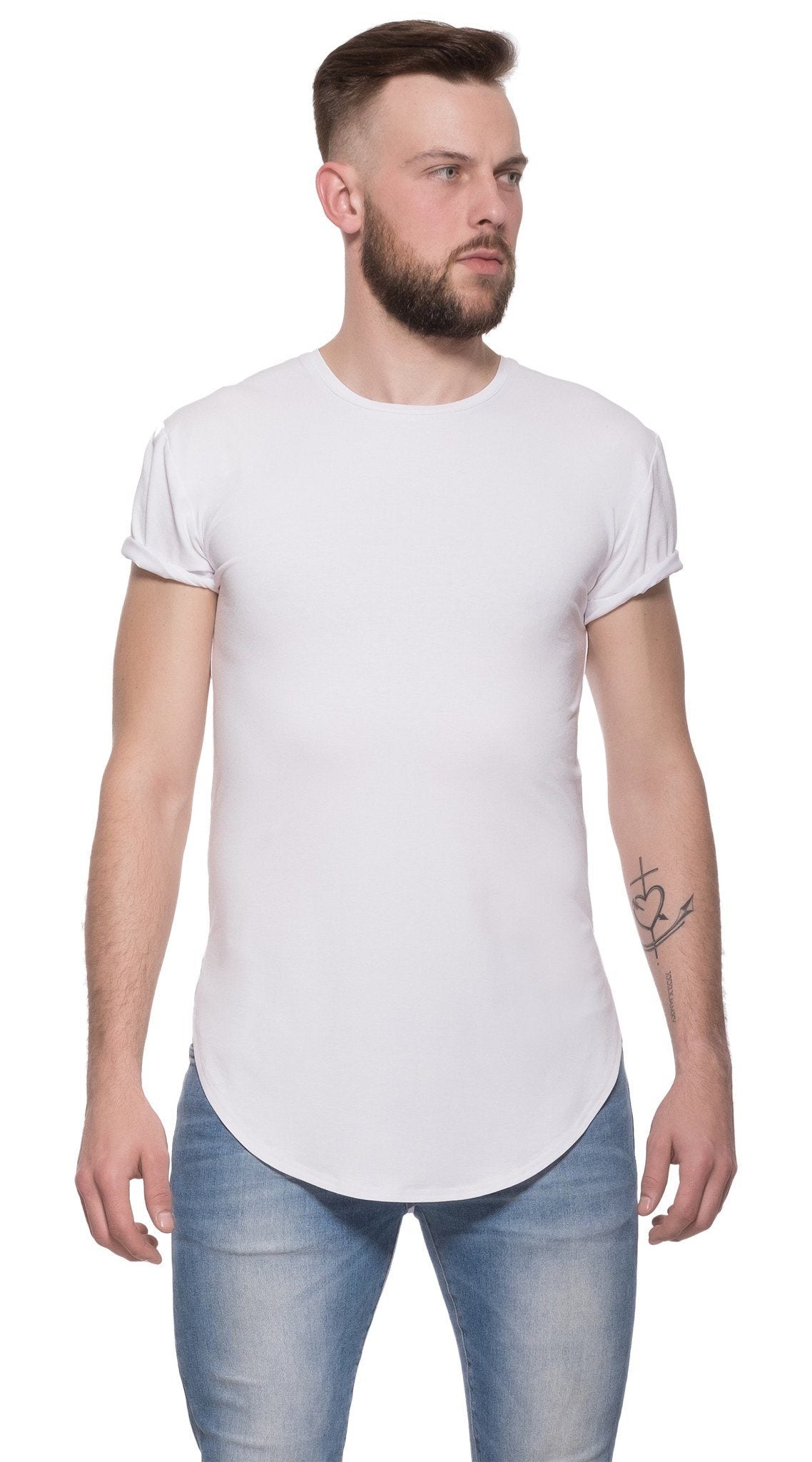 TheG viscose handmade designer 1/2 long tee white