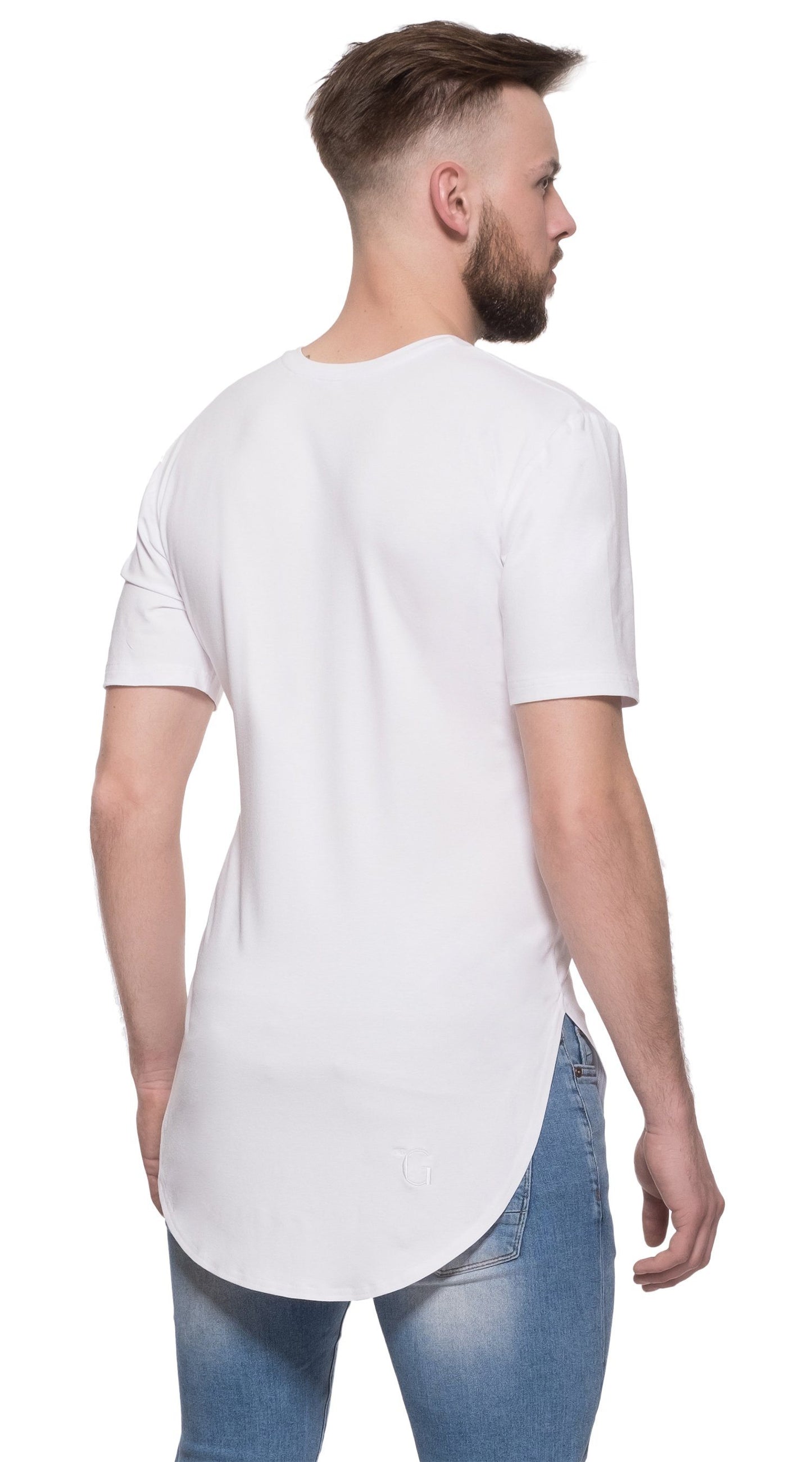 TheG Man Viscose Basic 2/2 Long Tee // white