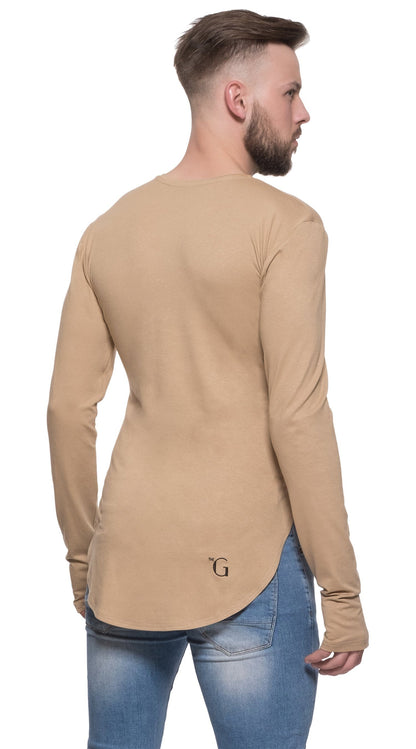 TheG Man Viscose Under Long Tee // camel